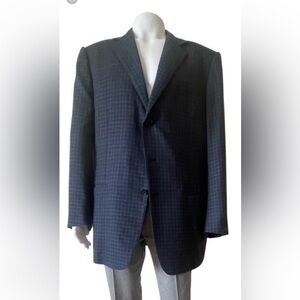 Ermenegildo Zegna Trofeo Light Wool Sport Coat Size 56R (46R US) In Blue & Brown